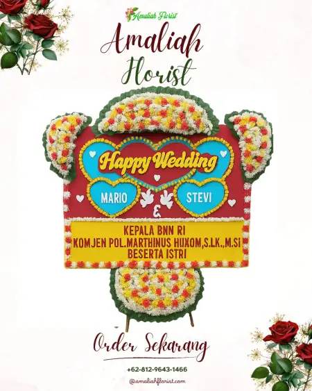 Papan Bunga Pernikahan Undisan